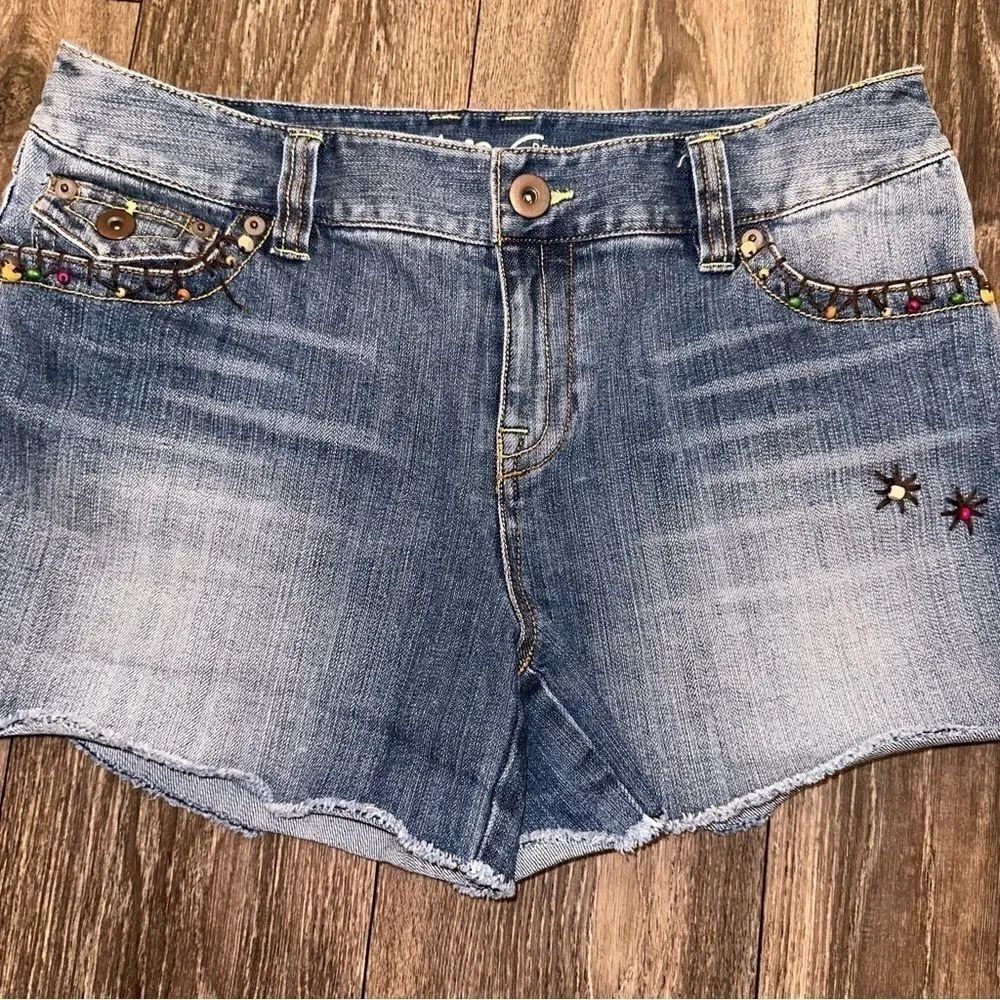 INC Beaded Denim Shorts